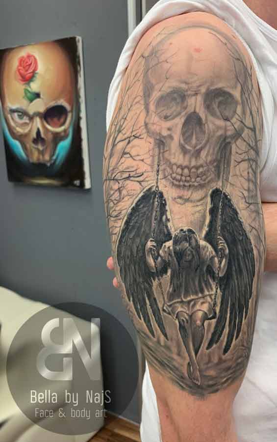 Skull & Angel Tattoo